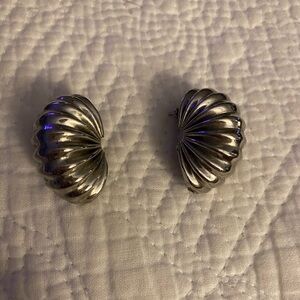 Vintage Silver Shell Earrings